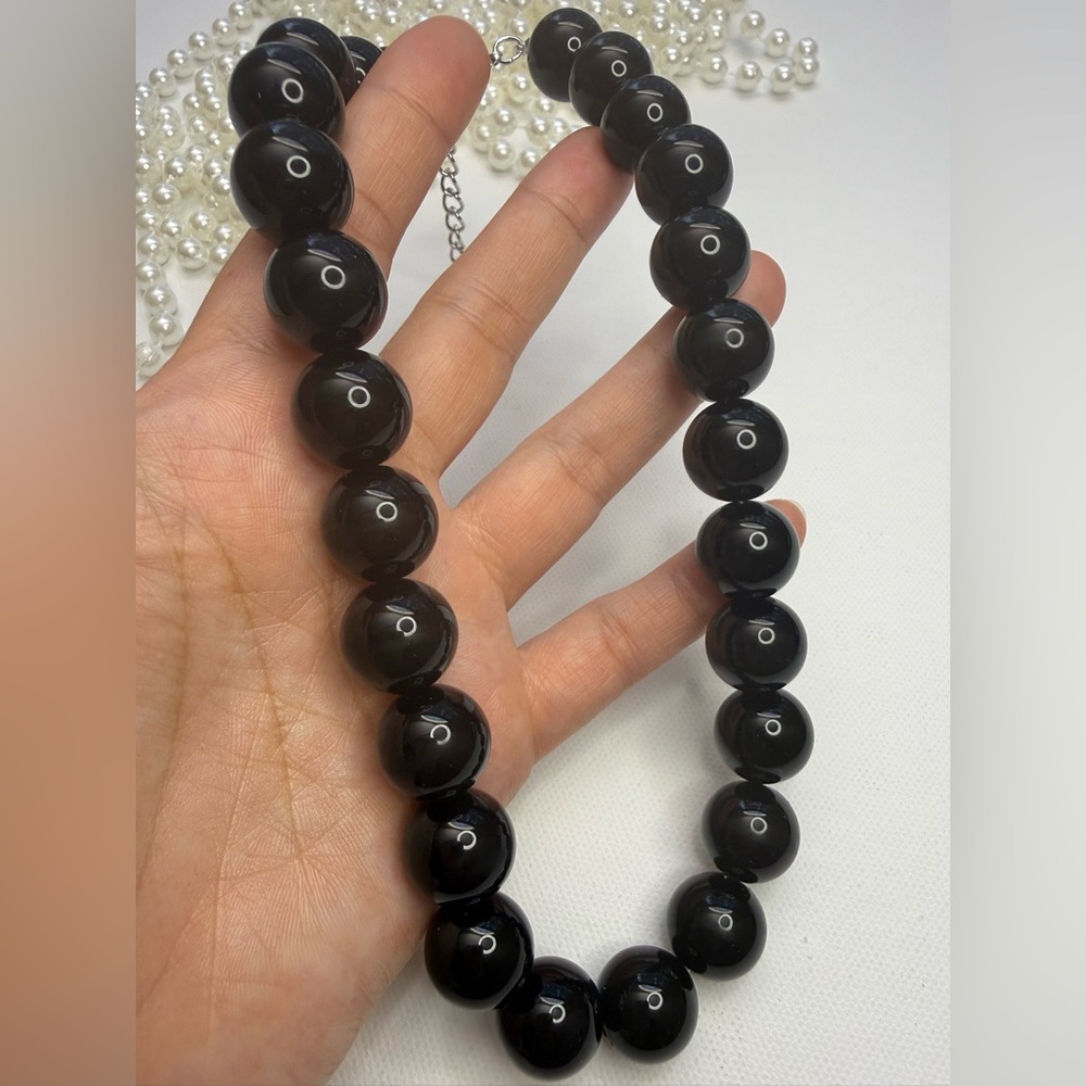 Black Beaded Choker Necklace Trending - Picture 3 of 6
